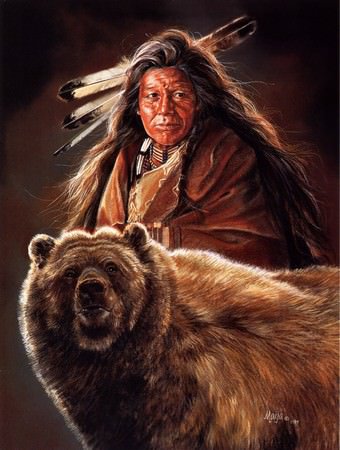 Индеец - медведь, индейцы - оригинал