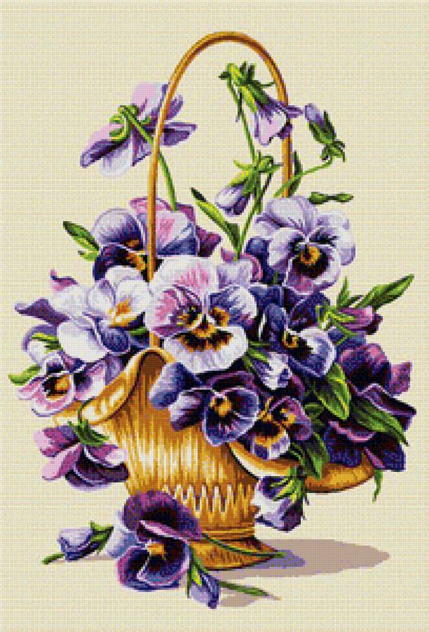 букет цветов - анютины глазки - предпросмотр