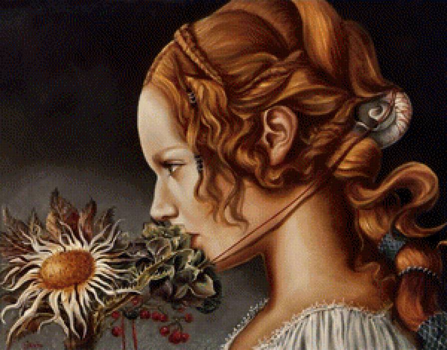 образ - цветы, лицо, девушка - предпросмотр