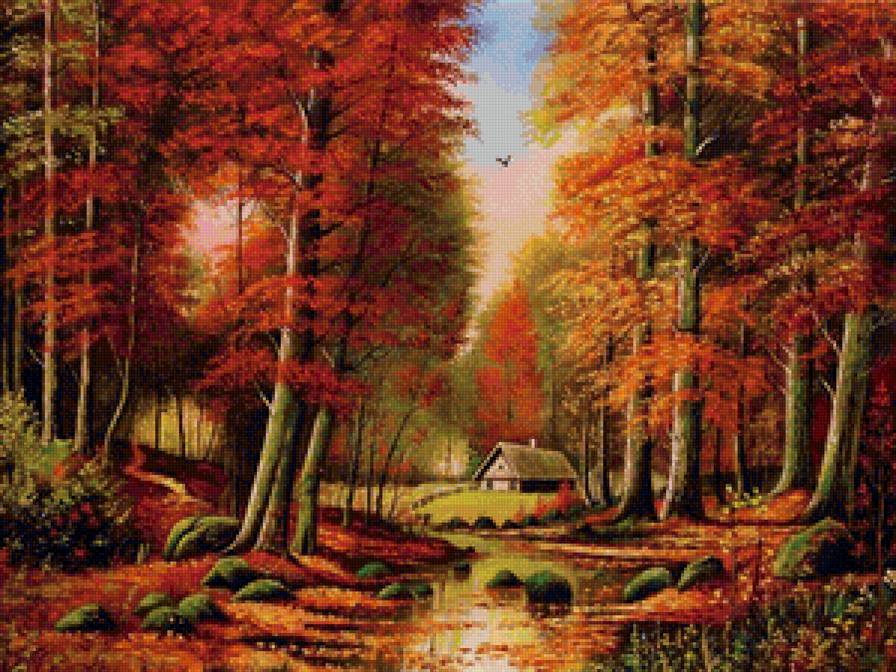 золотая осень - красота, пейзаж, осень, природа, деревья - предпросмотр