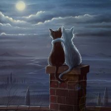 Схема вышивки «cats on the roof»