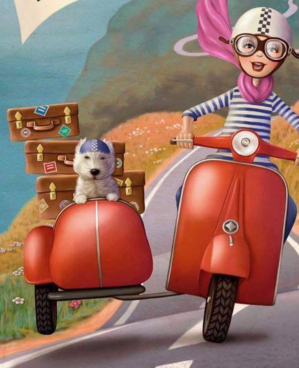 №1232936 - motorcycle, dog - оригинал