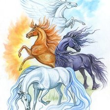 Схема вышивки «horses»