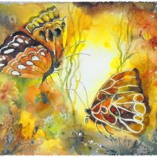 Оригинал схемы вышивки «watercolour butterfly» (№1233219)
