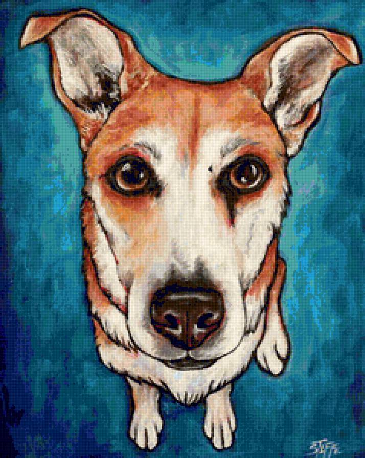 dog on canvas - dog on canvas - предпросмотр