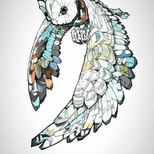 Схема вышивки «owl abstraction»