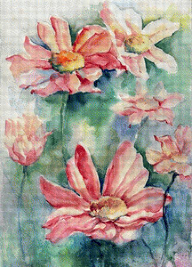 Zhu Haibo - Акварелни цветя - предпросмотр