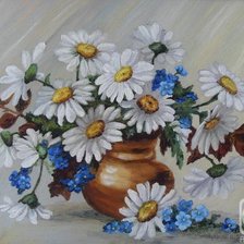 Схема вышивки «белые ромашки»