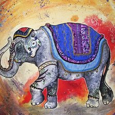 Схема вышивки «Slon hinduskie malowidlo»