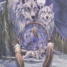 Схема вышивки «Ловец снов и волки»