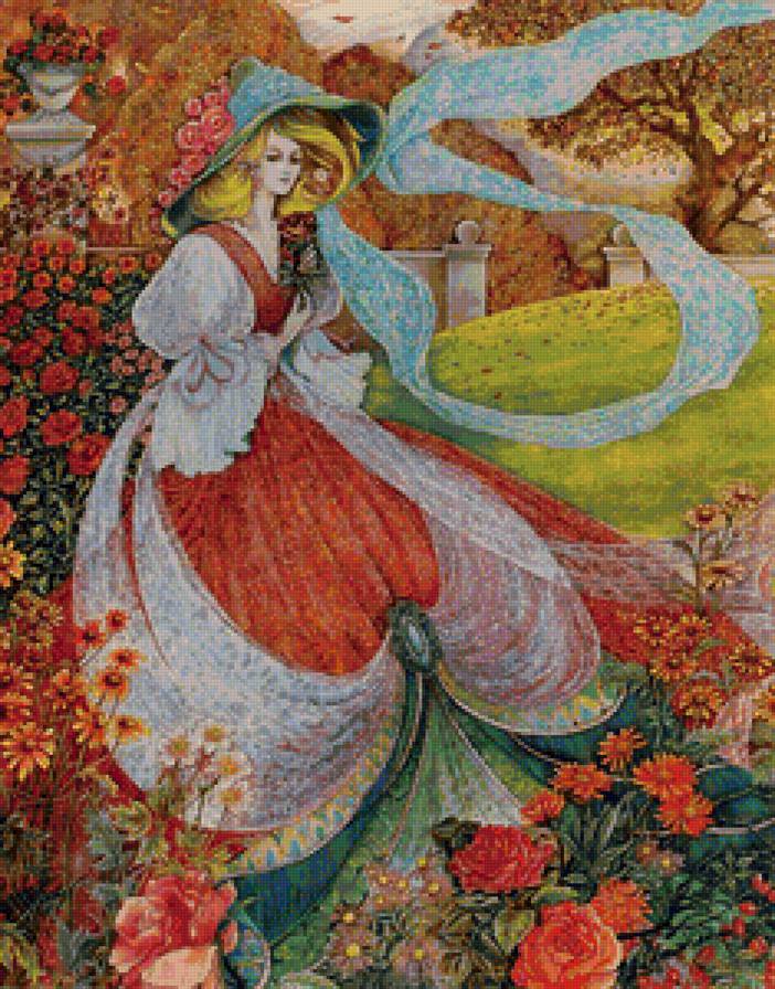 леди в цветах - девушка - предпросмотр