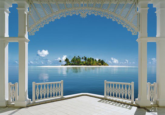 панорама1 - остров, море, солнце, балкон, пляж - оригинал