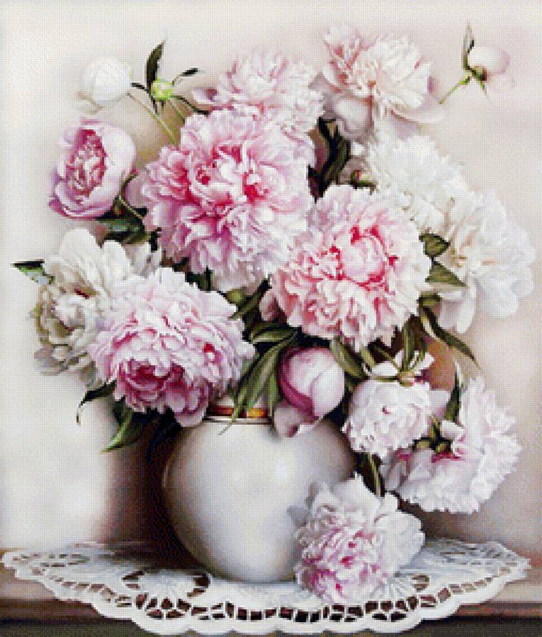 Пионы - пионы, цветы в вазе, букет, розовые цветы, пион, натюрморт, цветы - предпросмотр