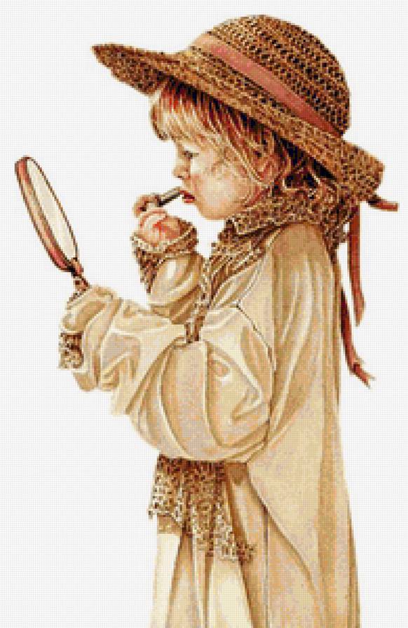 Мамина помада - дети, девочка, портрет, красавица, малыш, маленькая модница, ребенок - предпросмотр