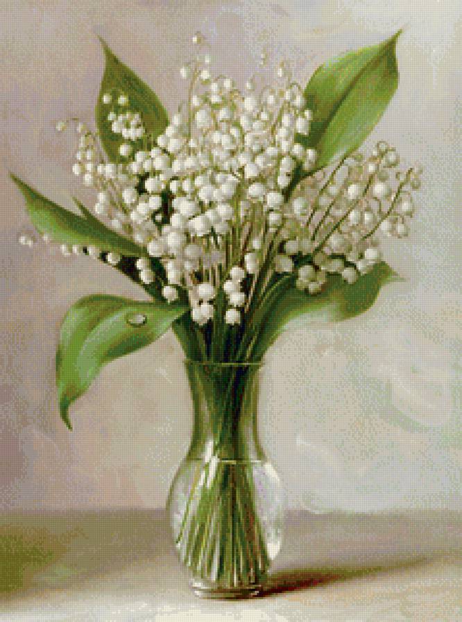 Букет ландышей - ваза, букет, ландыши, цветы - предпросмотр