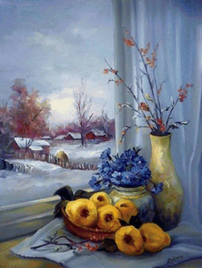 времена года - окно, природа, пейзаж - предпросмотр