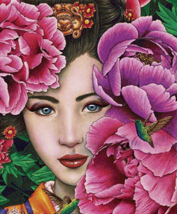 Восточная красавица - японка, девушка, женщина - предпросмотр