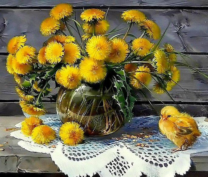 Солнечный букет - цветы, натюрморт, букет - оригинал