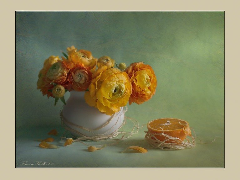 Оранжевый букет - натюрморт, букет, цветы - оригинал