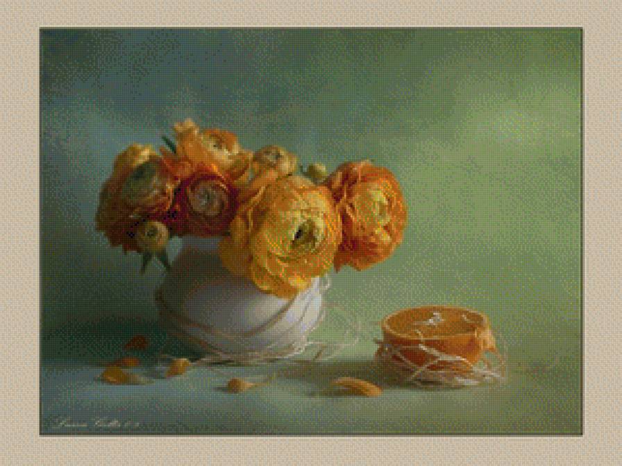 Оранжевый букет - букет, цветы, натюрморт - предпросмотр