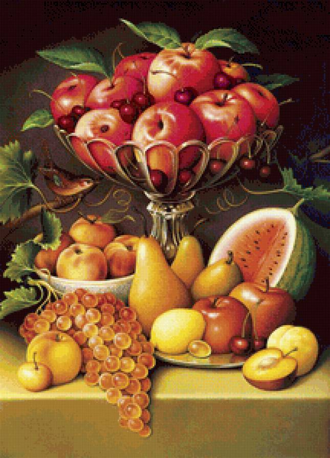 натюрморт с виноградом - виноград, ягоды, натюрморт, фрукты - предпросмотр