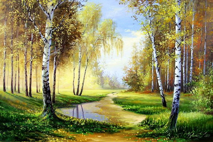 лес - лето, березы, лес - оригинал