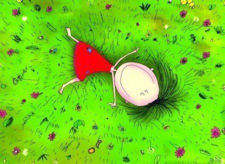 zielono mi - lato, dziewczynka, laka - оригинал