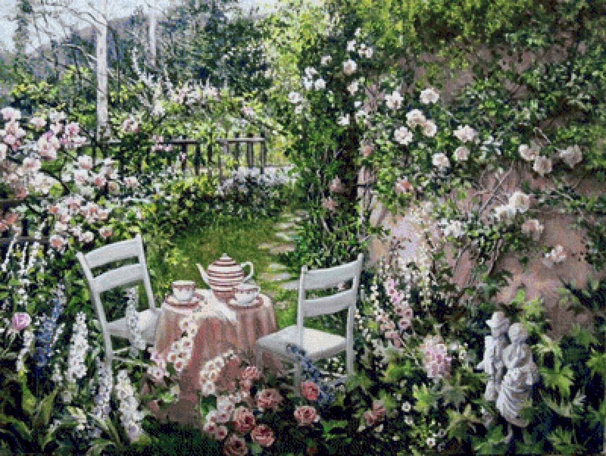 сад - чаепитие, лето, сад - предпросмотр