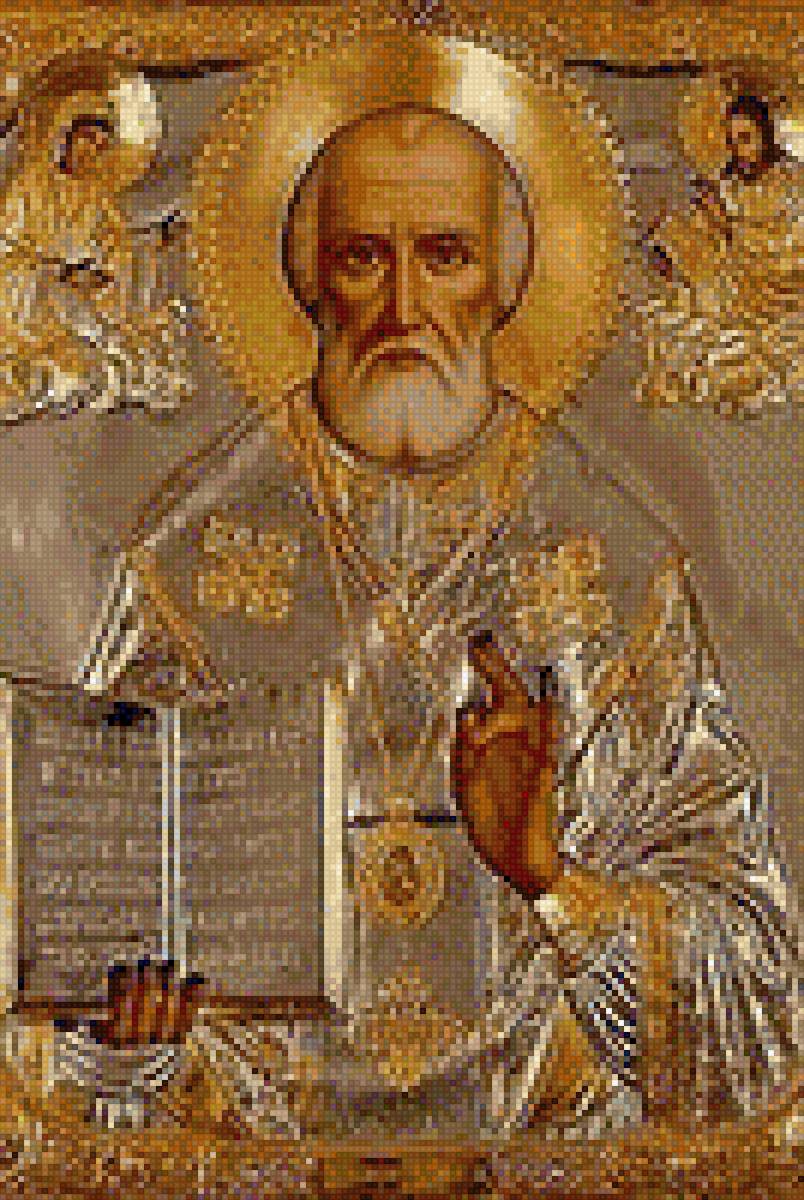 Икона Николай Угодник - иконы вышивка - предпросмотр