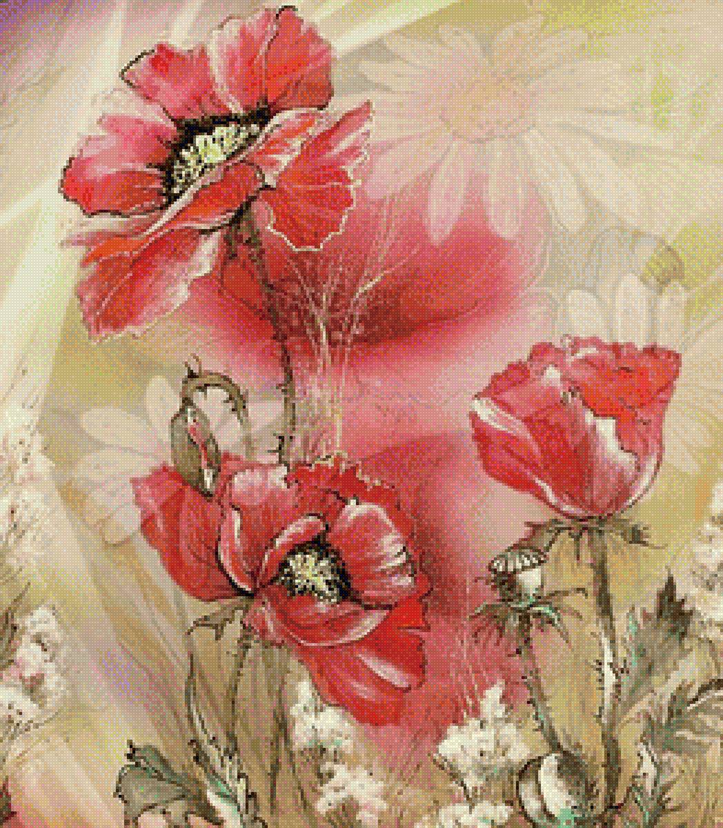 цветы на шелке - предпросмотр