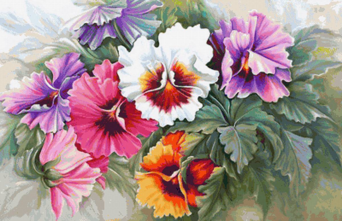 цветы - цветы, подушка - предпросмотр