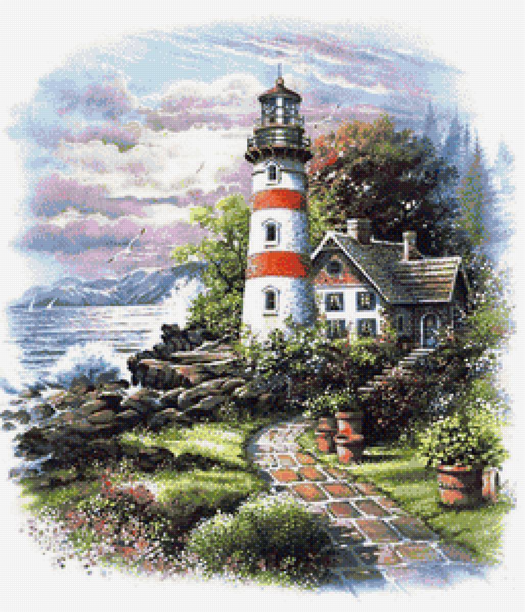 Маяк - маяк, картина, море - предпросмотр