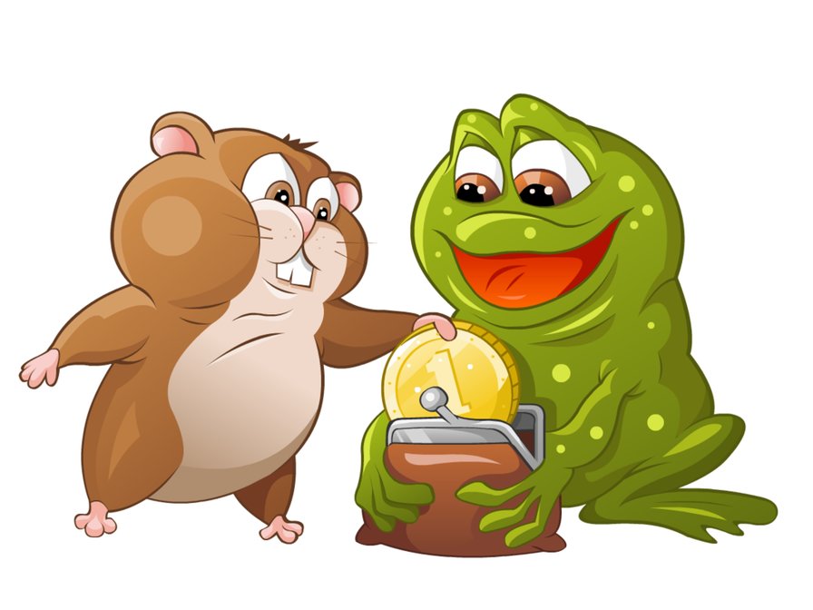 хомяк и жаба - хомяк жаба монетка - оригинал