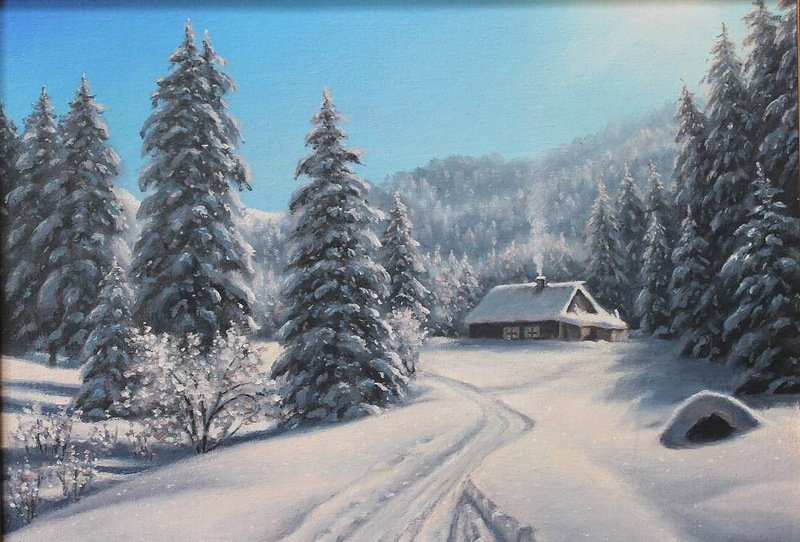 №1251205 - пейзаж, зима - оригинал