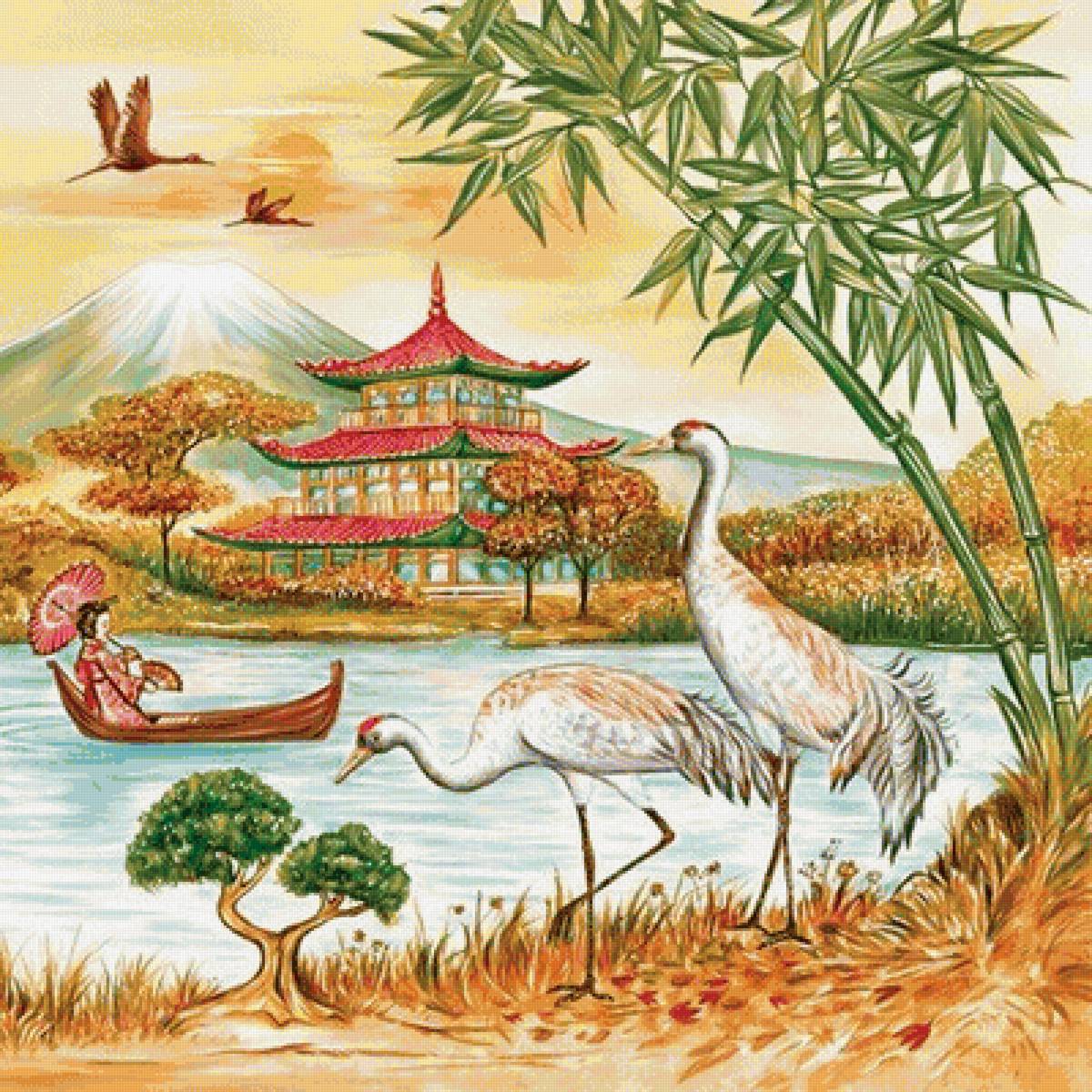 пейзаж в японском стиле - предпросмотр