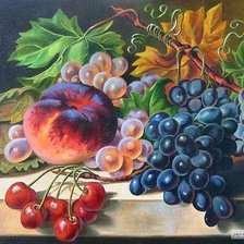 Схема вышивки «виноград и фрукты»