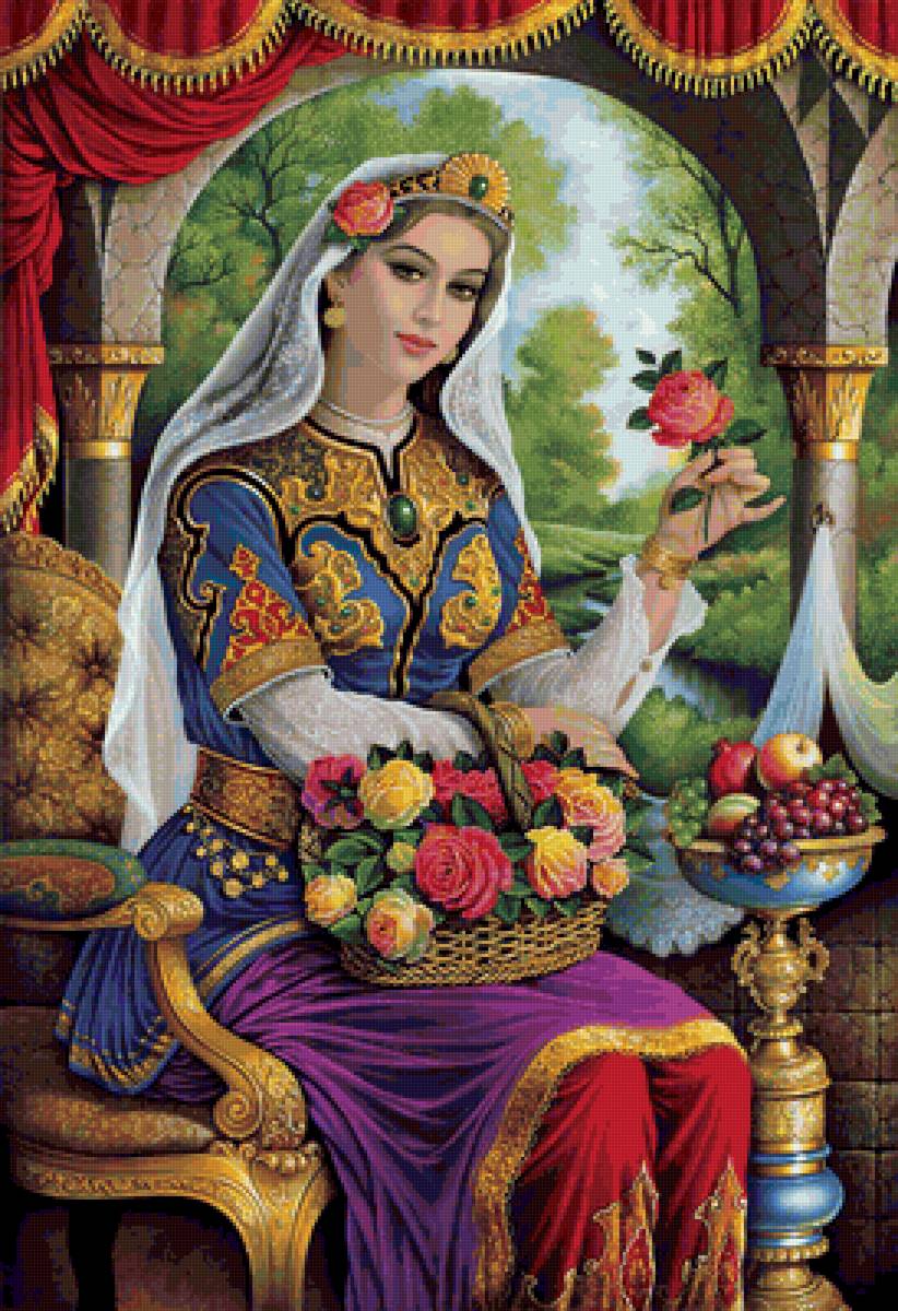 восточная красота - женщина, красота, картина, живопись - предпросмотр