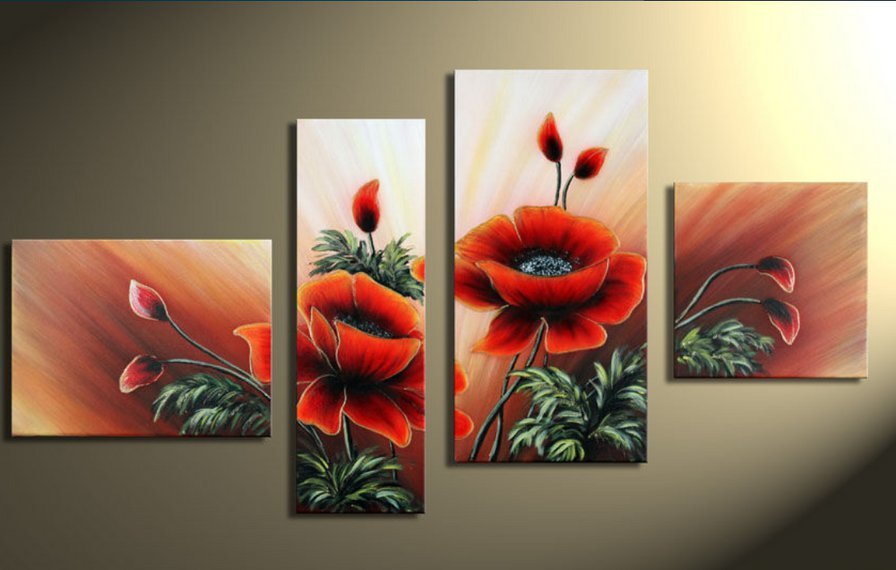 маки - модульные картины - оригинал