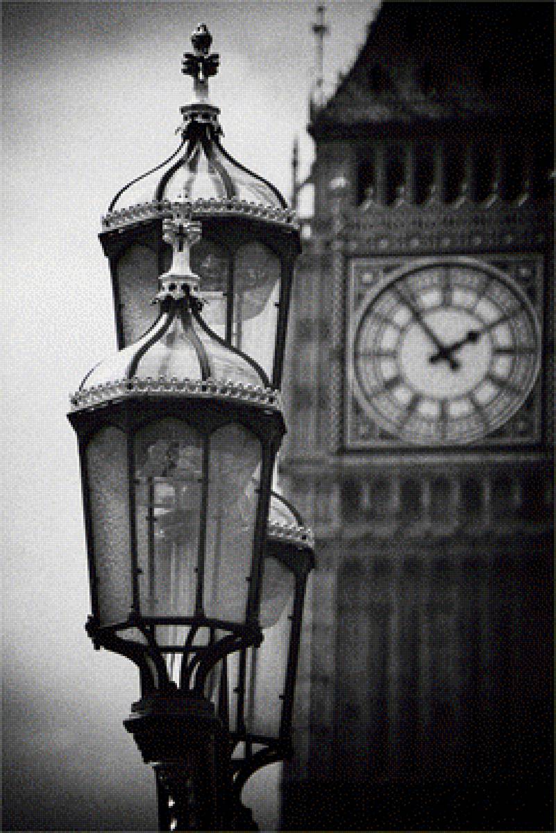 Лондон, монохром - монохром, лондон, биг-бен - предпросмотр