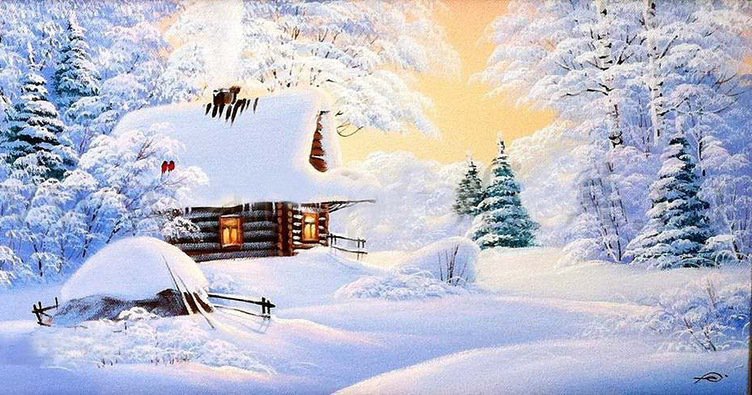 зимняя сказка - природа, деревня, пейзаж, зима - оригинал
