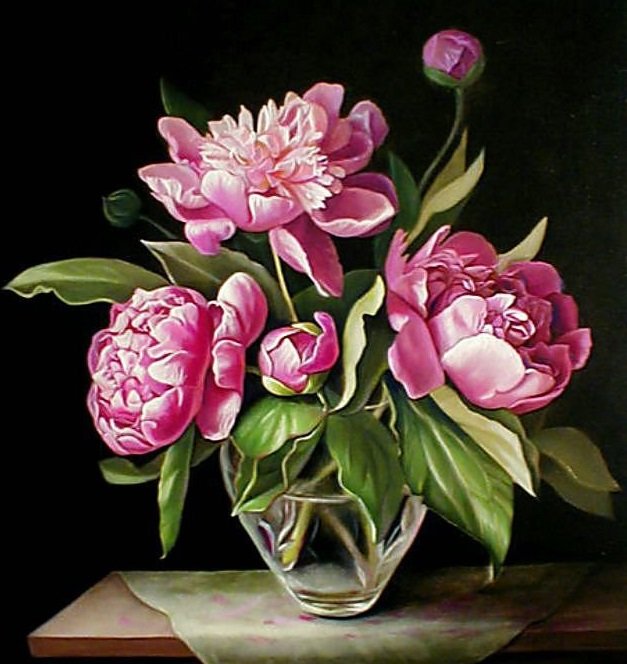 Пионы - пионы, ваза, натюрморт, цветы - оригинал