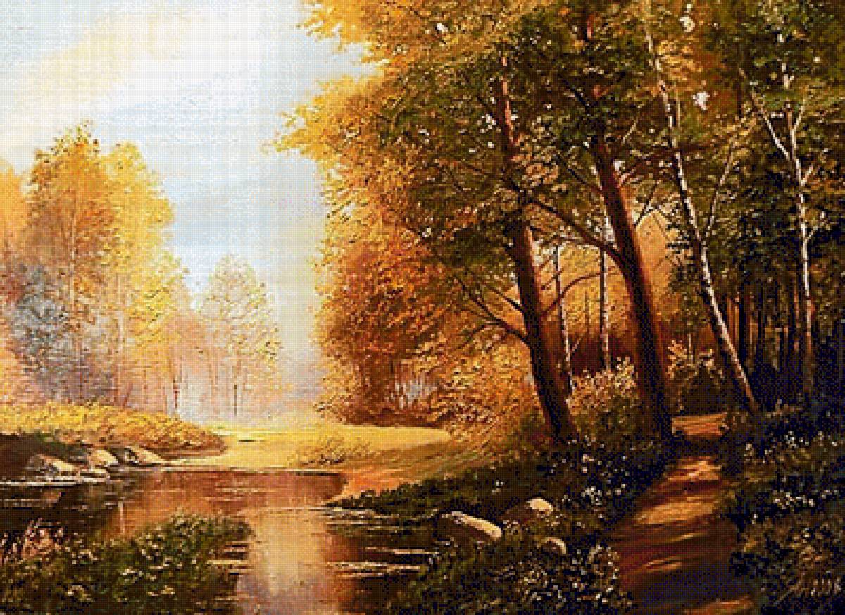 По картине худ. из Белоруссии Геннадия Янулевича. "Золотая осень - живопись., пейзаж, осень - предпросмотр