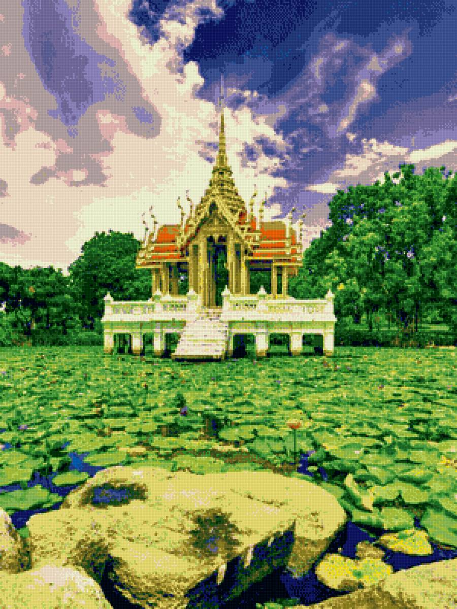 Беседка в парке - япония, восток, сад, беседка - предпросмотр