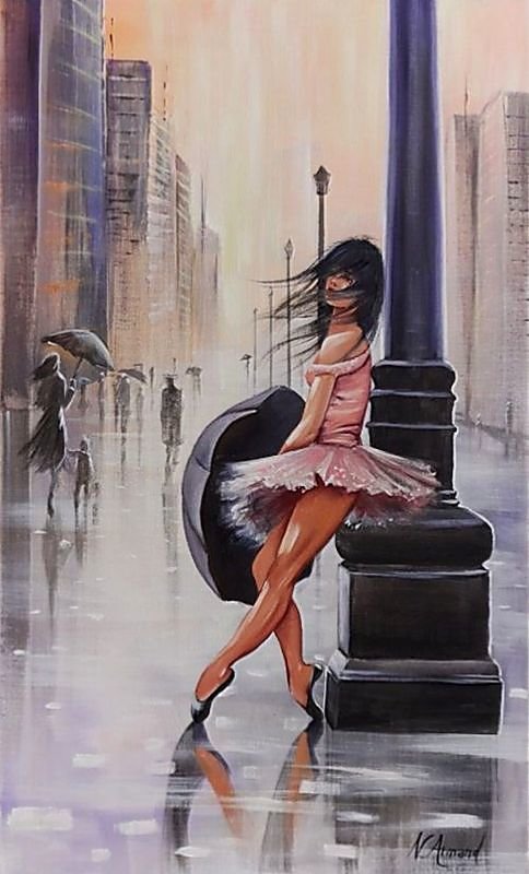 По картине худ. Натальи Арманд. Непогода. - живопись. - оригинал