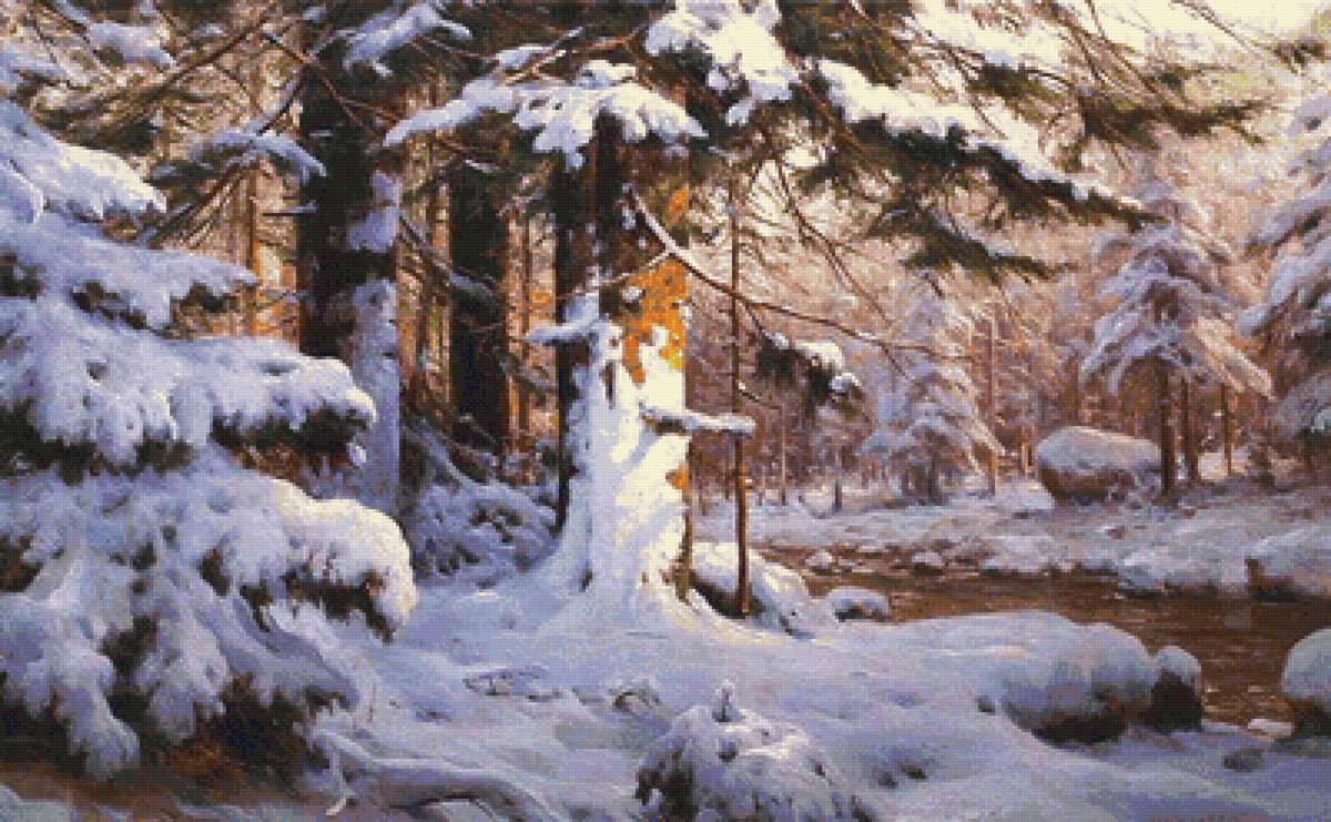 Серия "Зима пришла" - сосны, заснеженный лес, зима - предпросмотр