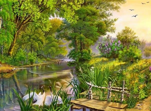 пейзаж - река, природа, пейзаж - оригинал