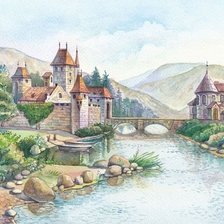 Схема вышивки «старый замок»