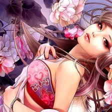 девушка в цветах