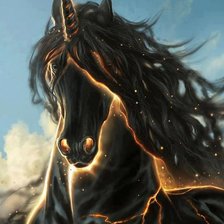 Схема вышивки «огненный единорог»