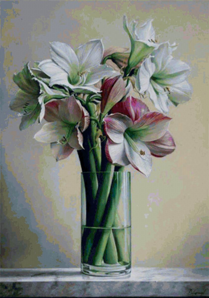 белые лилии - лилии, натюрморт, цветы - предпросмотр